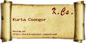 Kurta Csongor névjegykártya